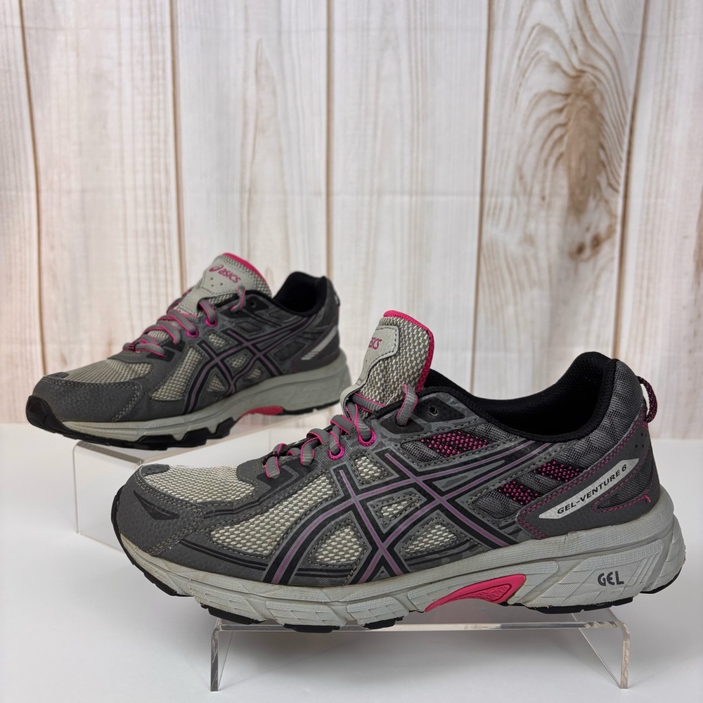 ASICS Womens Gel-Venture 6 Athletic Trail Leather Hiking Running Shoes Gray 11